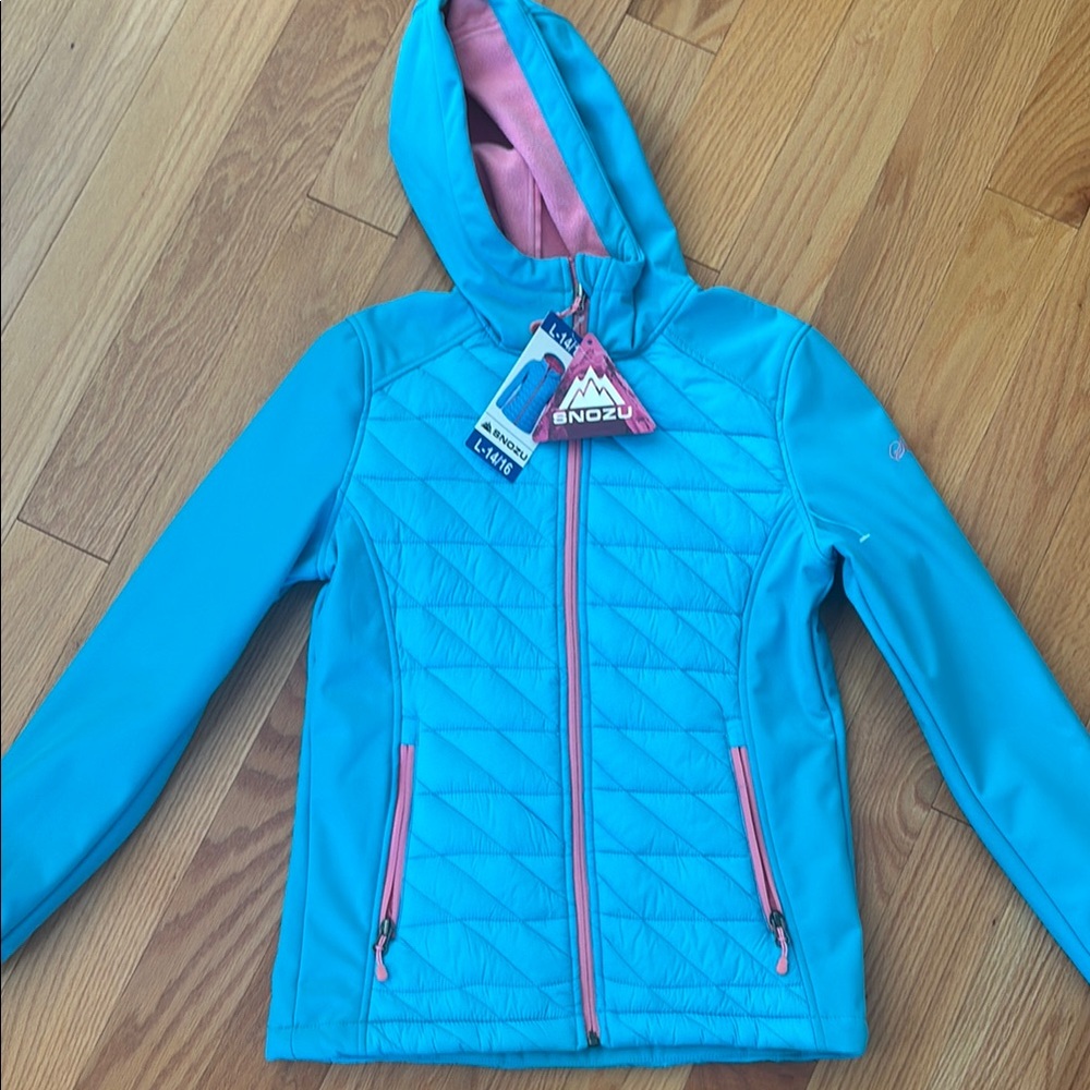 Snozu Aqua and Pink Quilted Jacket